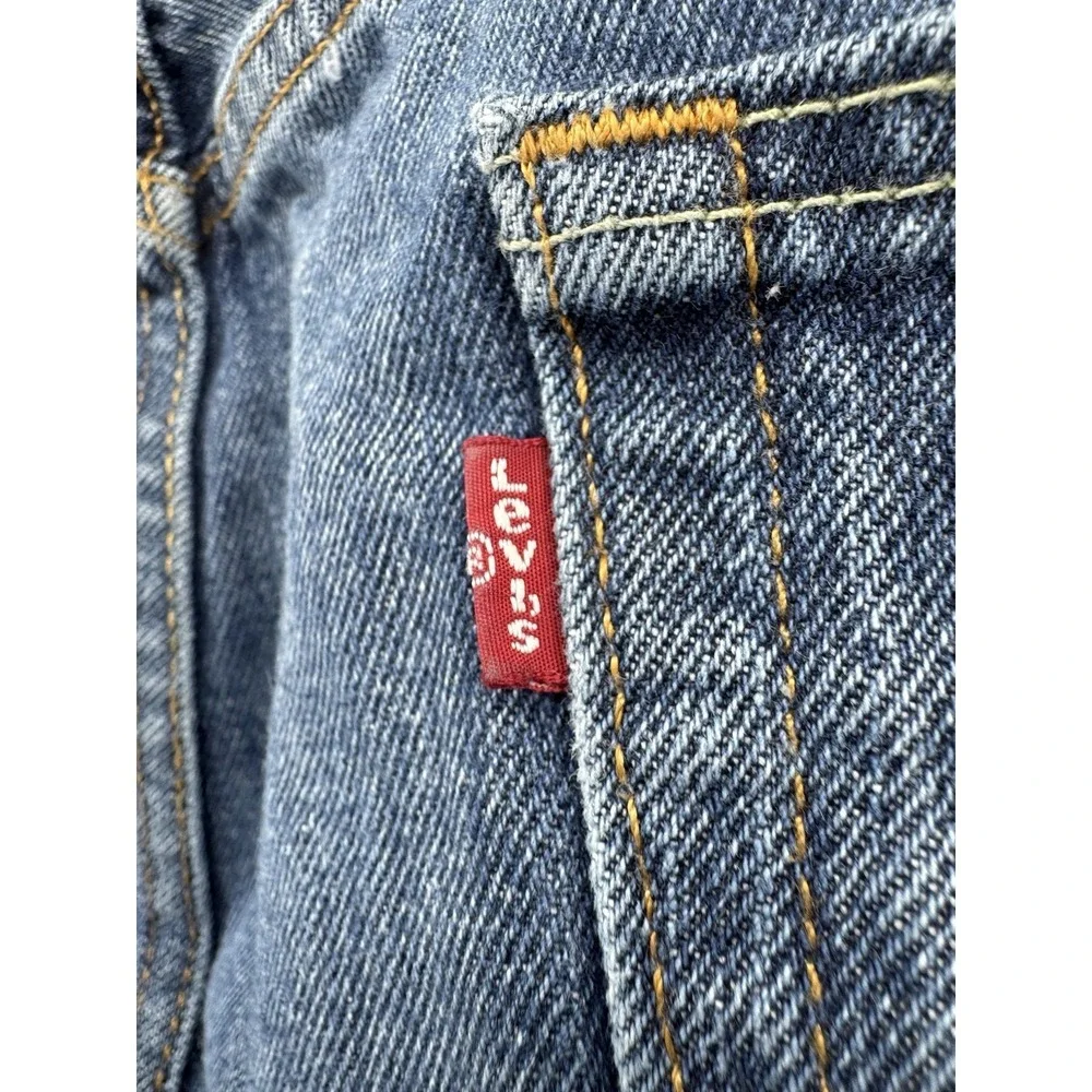 Levi's 505 Size 42x30 Blue Denim Jeans Regular‎ Fit Straight Leg Red Tab